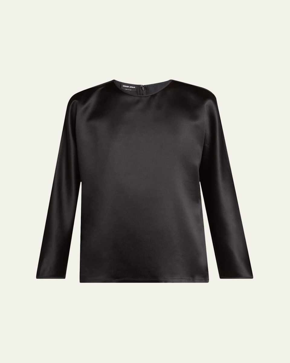 Silk Blouse with Tonal Piping